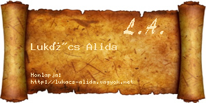 Lukács Alida névjegykártya